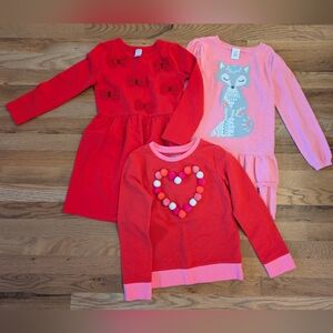 3 Pieces Girls Valentine's Day - Carter's, Gymboree, Cat & Jack - Size 7 - 8